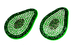 Зажим-хлопушка для волос авокадо в стразах (2шт)