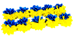 Бантик жовто-синій на резинці