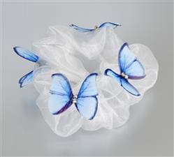 Резинка для волос "воздушная бабочка" синяя