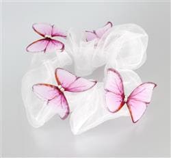 Резинка для волос "воздушная бабочка" розовая