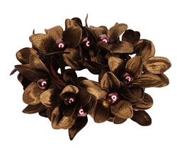 Резинка для волос объёмные коричневые цветы