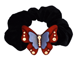 Резинка для волос с матовой двухцветной бабочкой