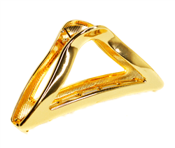 Краб для волос металлический золотистый треугольник