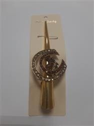 Зажим-стрела для волос "подкова "-2 коричневые камни