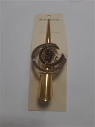 Зажим-стрела для волос "подкова "-5 сиреневые камни