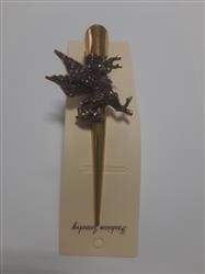 Зажим-стрела для волос "пегас" -4 сиреневые камни