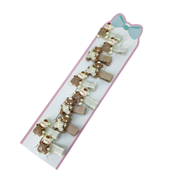 Детские зажимы для волос "коричневые мишки" 10 шт