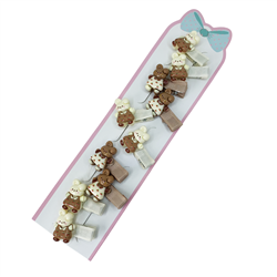 Детские зажимы для волос "коричневые зайчики" 10 шт