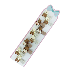 Детский зажим для волос "мишки" 10 шт